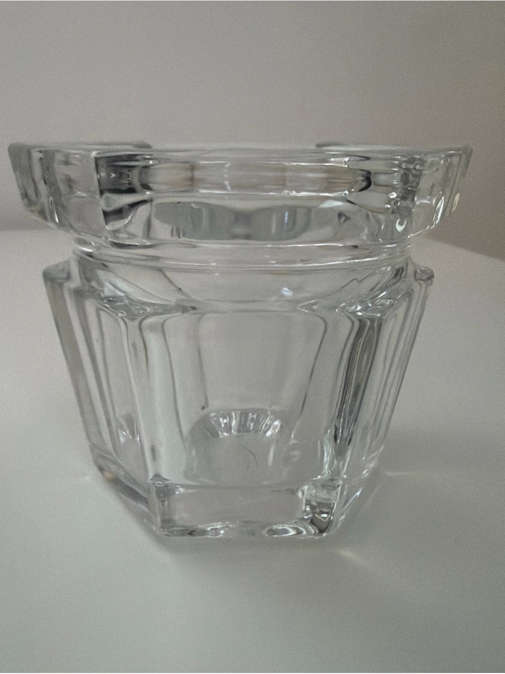 Ralph Lauren Crystal Hexagonal Votive Candle Holder Tealight 2.75" H Signed